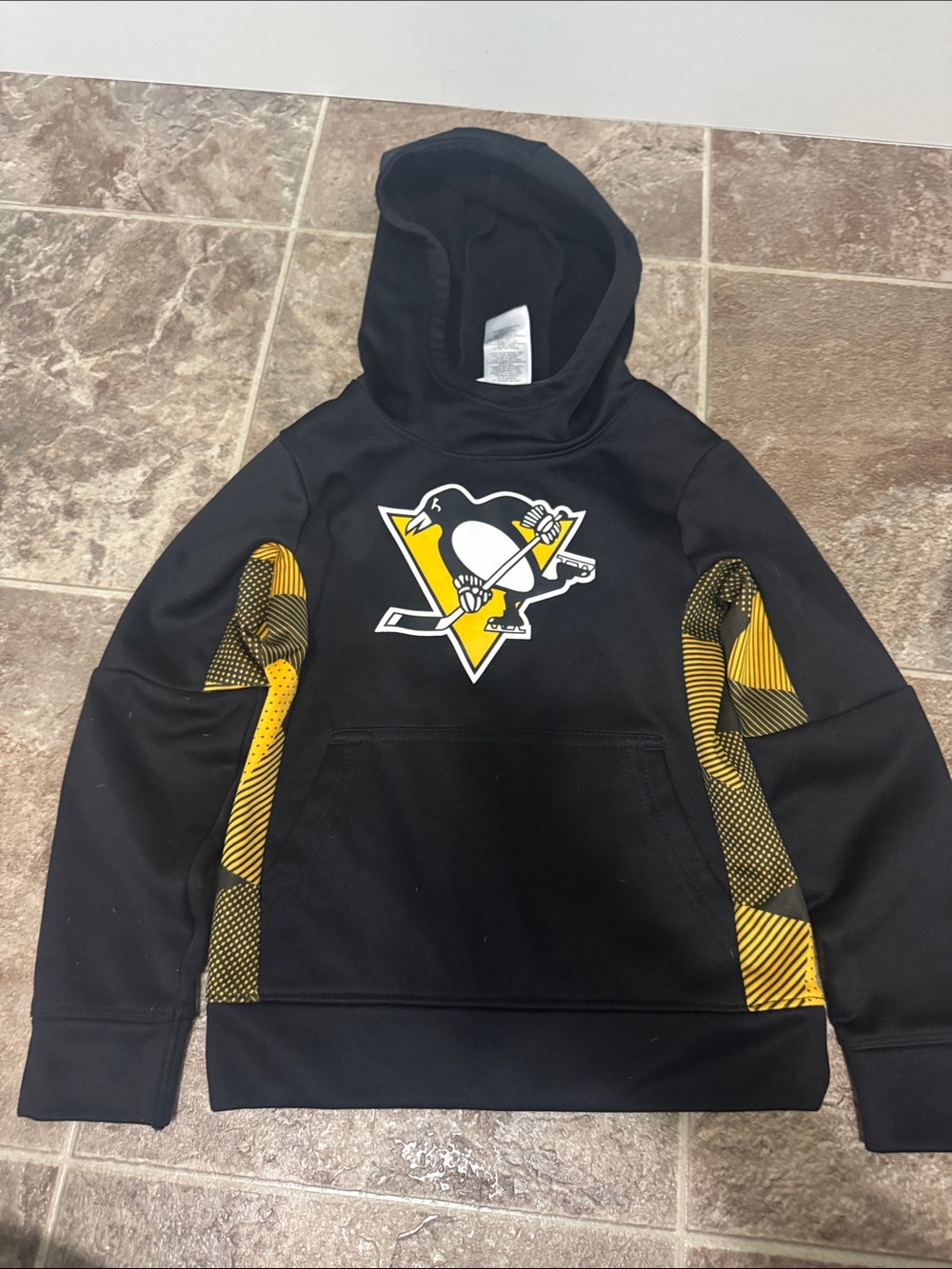 NHL Black and Yellow Pittsburgh Penguins Kids Hoodie